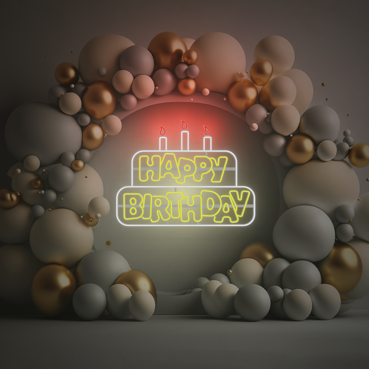 HAPPY BIRTHDAY 3D PRINTED CUSTOM NEON SIGN